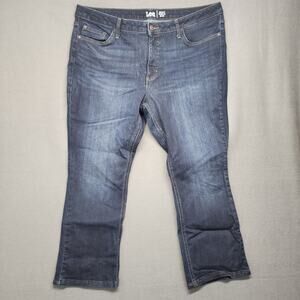 Lee Jeans Women 20P Blue Denim Regular Fit Straight Leg Mid Rise Stretch Casual